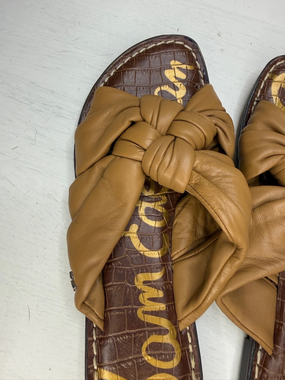 Sam Edelman Garson Slide Sandal Knotted Leather Cushioned Sz 8 - Picture 9 of 13